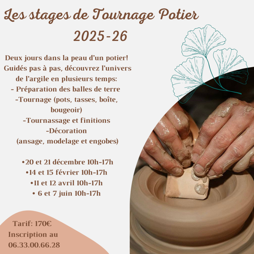 dates d'ateliers de tournage potier dijon